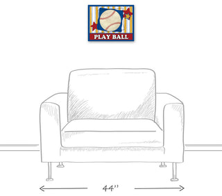 Play Ball Baseball 14x11 Canvas Wall Art