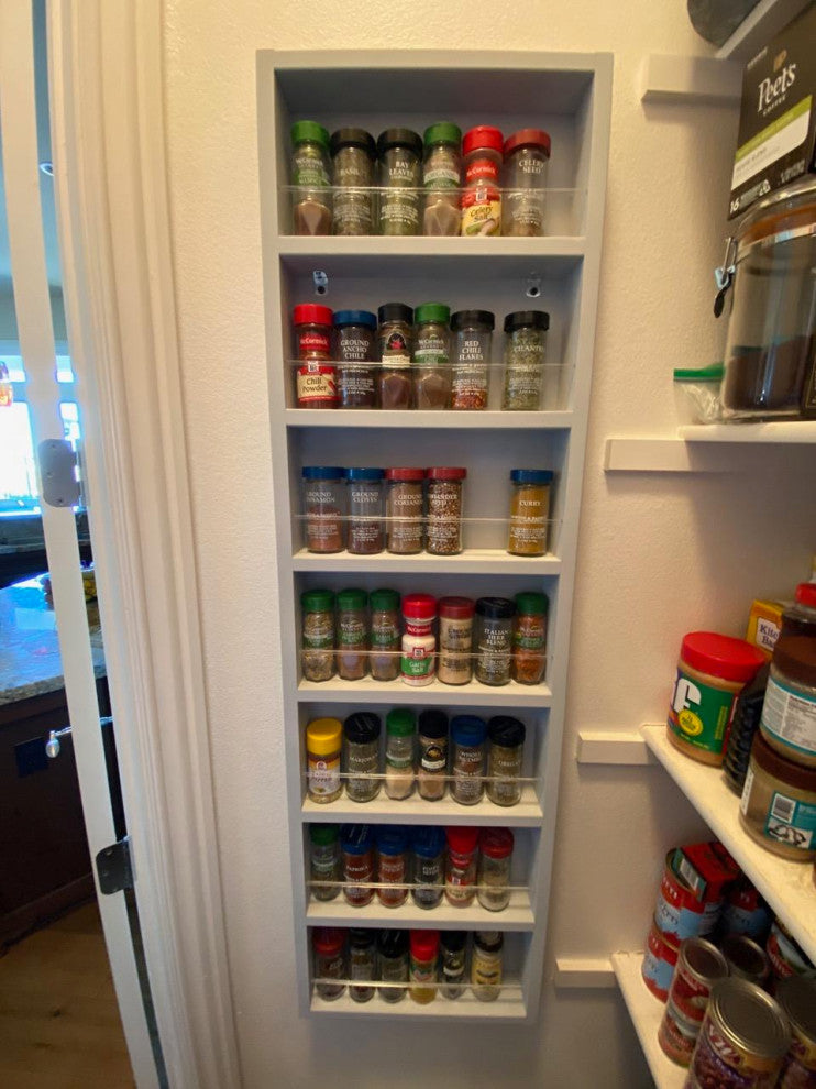 Meadow On the Wall Spice Rack 48"h x 11"w x 4.5"d, White Enamel