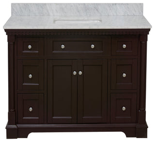 Sydney 48" Bathroom Vanity, Chocolate, Carrara Marble