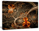 Dark Orange Symmetrical Flower, Abstract Wall Art Canvas, 40x30
