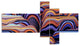 Abstract Mountains 3D Texture, Abstract Canvas Art Print, 60"x32", 5 panels