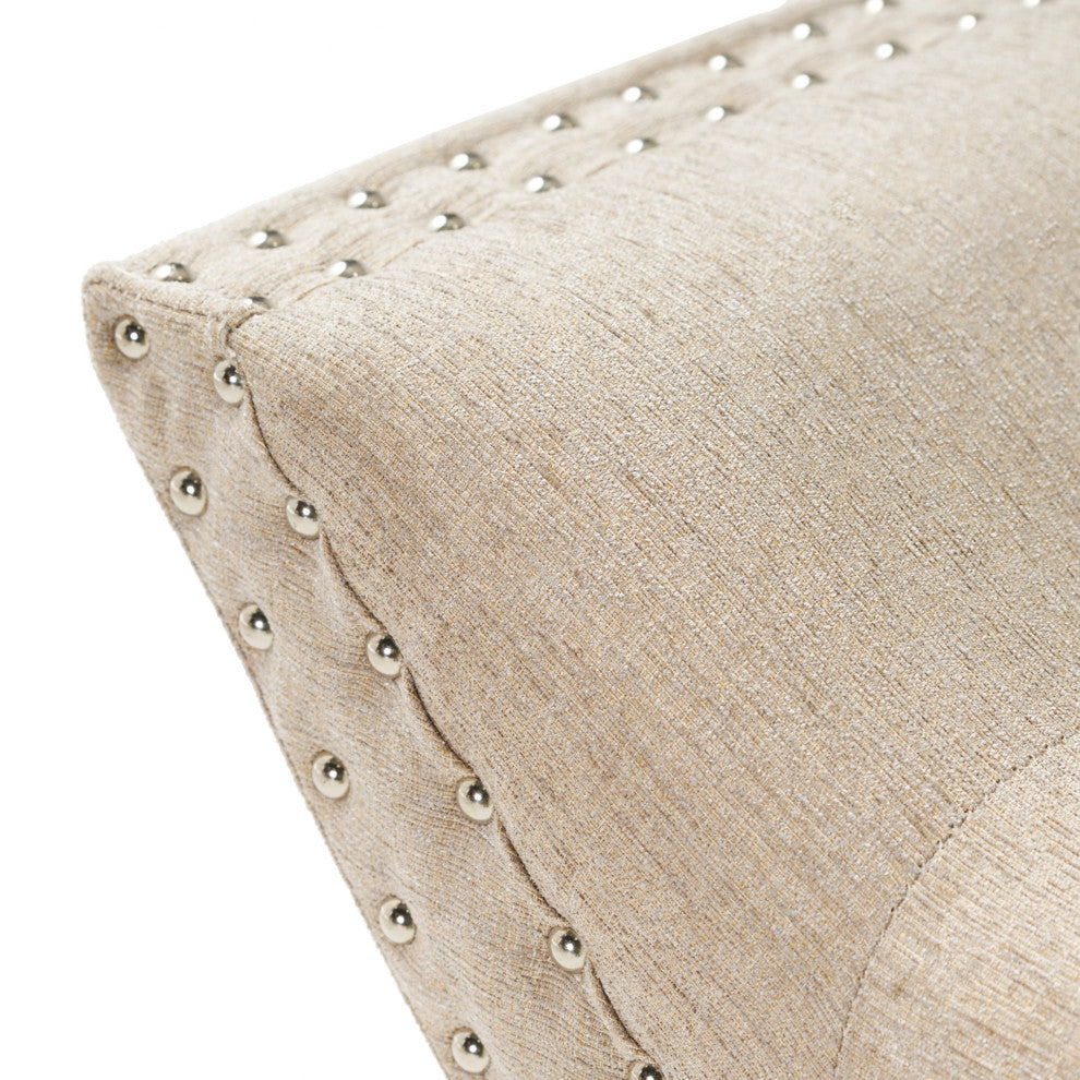 Hariata Contemporary Fabric Tufted Ottoman Bench, Beige