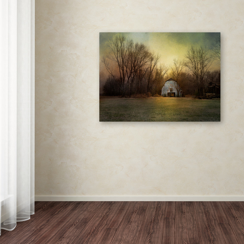 Jai Johnson 'Blue Barn At Sunrise' Canvas Art, 24 x 18