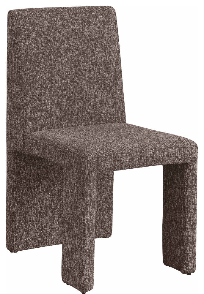 Benson Upholstered Dining Chair, Brown, Linen Texured Fabric