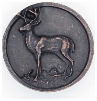 Whitetail Round Deer Knob, Oil Rubbed Bronze