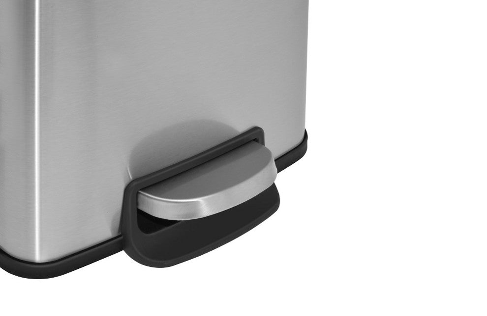 8 Gal. Fingerprint Free Brushed Stainless Steel Rectangular Kitchen Trash Can
