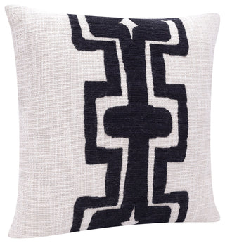 Stacy Garcia Handmade Throw Pillow, Onyx/Ivory, 20"x20"