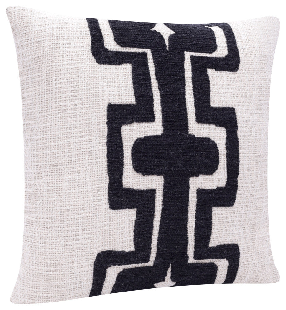 Stacy Garcia Handmade Throw Pillow, Onyx/Ivory, 20"x20"