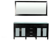 Belmont Decor Dayton 72" Double Sink Vanity Set, Espresso