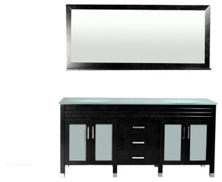 Belmont Decor Dayton 72" Double Sink Vanity Set, Espresso