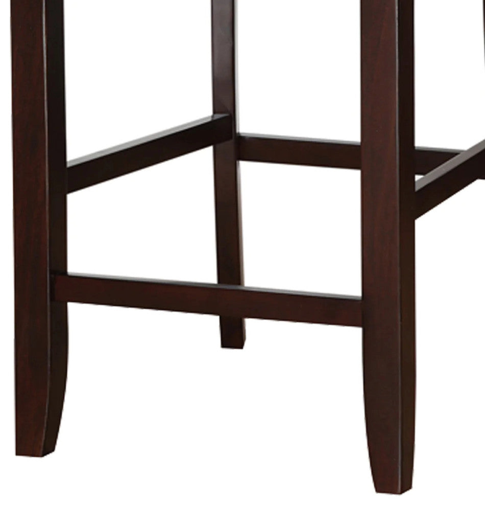 Benzara BM166597 Wooden Armless High Chair, Brown & Black, Set of 2