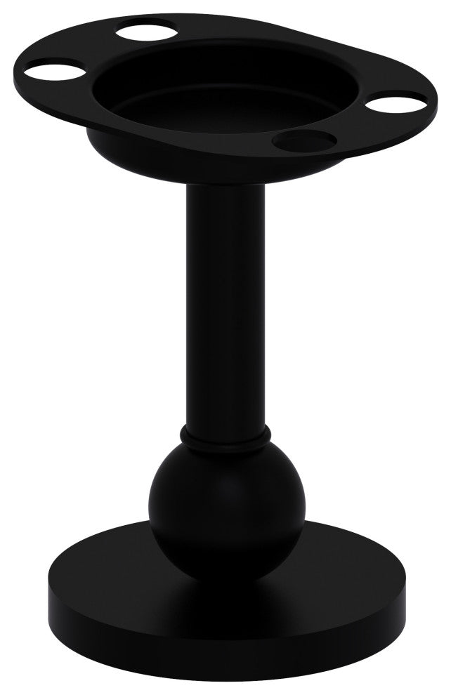 Vanity Top Toothbrush and Tumbler Holder, Matte Black