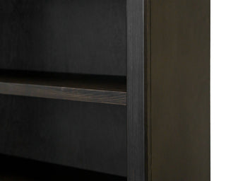 Traditional Wood Open Bookcase Office Shelving Fully Assembled Dark Brown