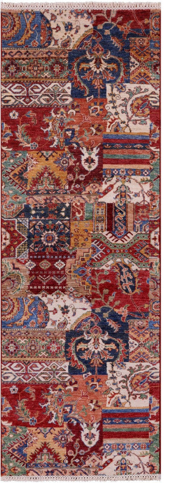 2' 10" X 8' 4" Hand-Knotted Super Kazak Runner Wool Rug Q10182