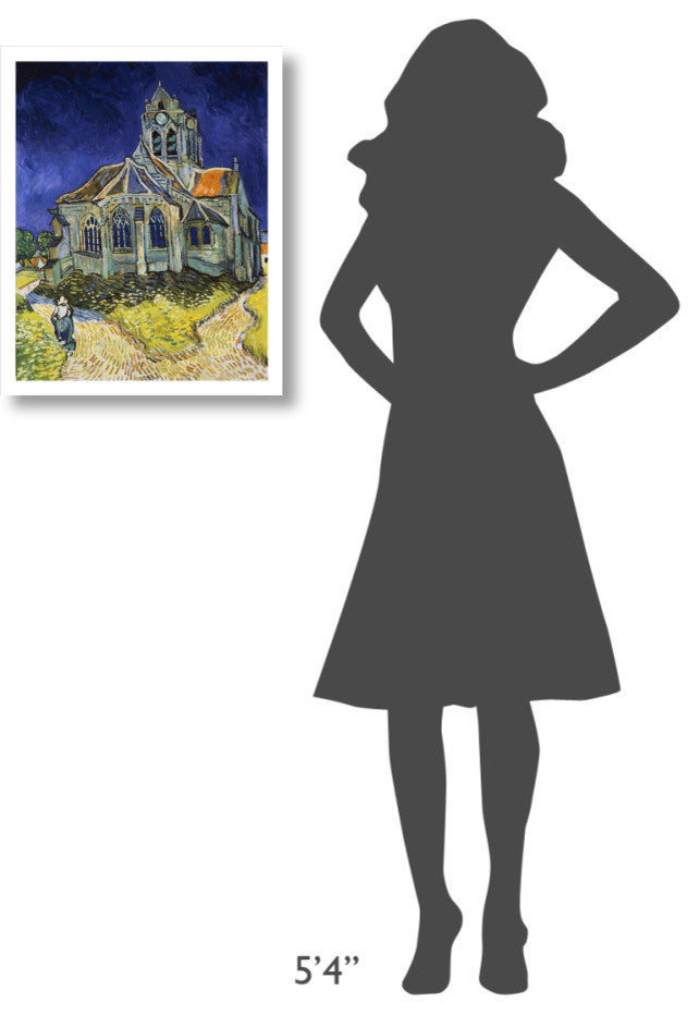 "The Church at Auvers" Digital Paper Print by Vincent Van Gogh, 19"x24"