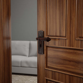 Door Back Plate Oil Rubbed Bronze Solid Brass Beaded With Keyhole 7 1/4" H