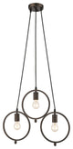 IRONCLAD Industrial 3 Light Rubbed Bronze Ceiling Pendant 21.5inches Wide