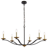 Tobias 42" Pendant, Black and Brass