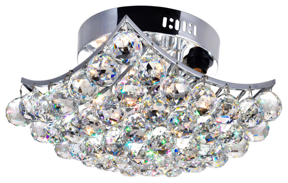 Queen 4 Light Flush Mount With Chrome Finish