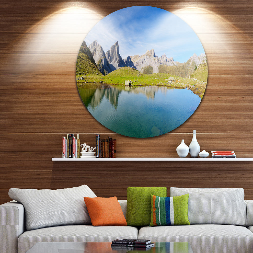 Pyrenee In France Panorama, Landscape Disc Metal Artwork, 11"