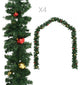 vidaXL Christmas Garlands 4-Piece With Baubles Green 106.2" PVC