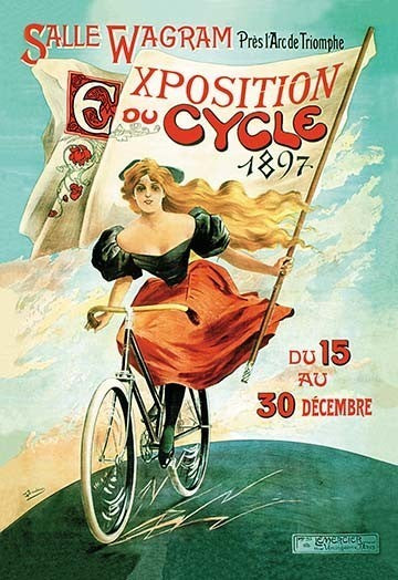 1897 Bicycle Exhibition- Fine Art Giclee Print 24" x 36"