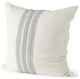 off white Pillow Cover With Ash Gray Stripes