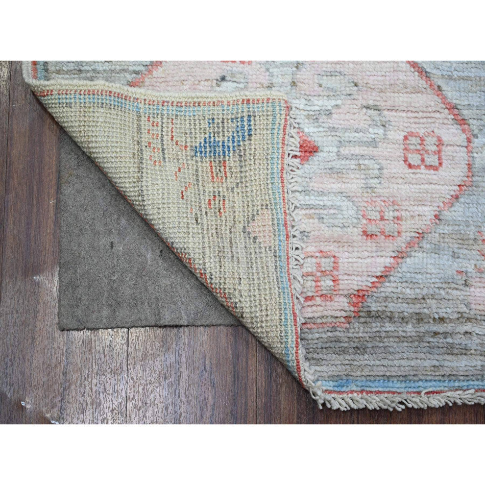 Cloud Blue Wool Hand Knotted Anatolian Village Inspired Oriental Rug 4'x6'