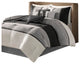 Madison Park Palisades Palizzate Suede 7-Piece Comforter Set, Black, Queen