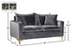 Naomi Velvet Upholstered Loveseat, Gray