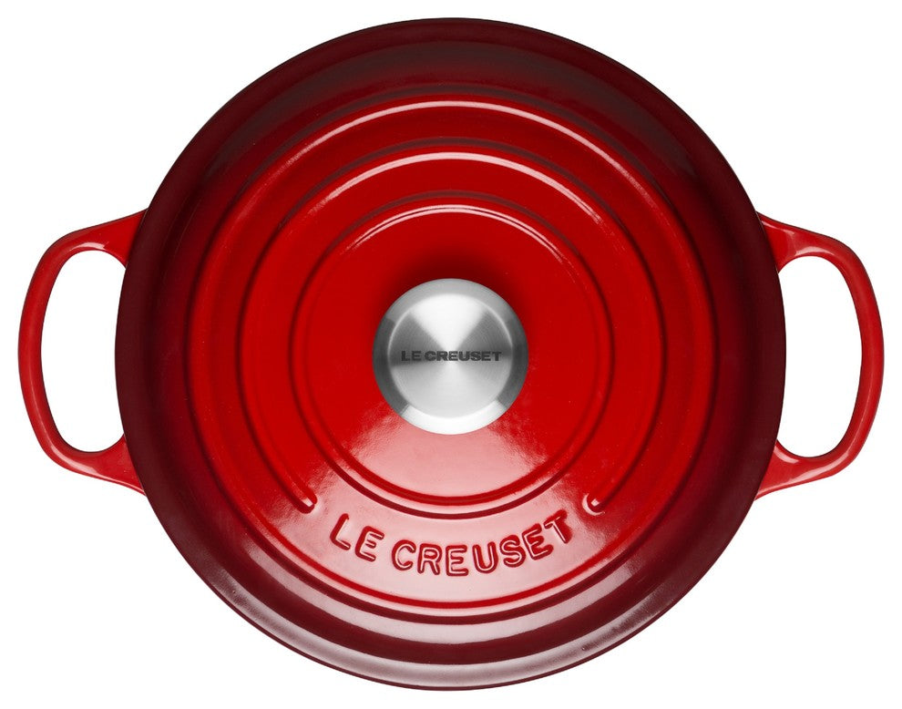 Le Creuset Signature Cast Iron Round Casserole, 20 cm, Cerise