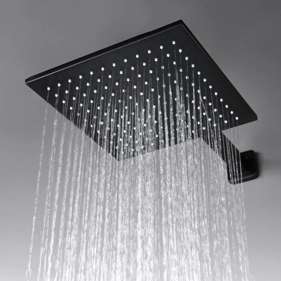 Wasser Complete Shower System With Handheld Sprayer, Matte Black, 10" Rain Show