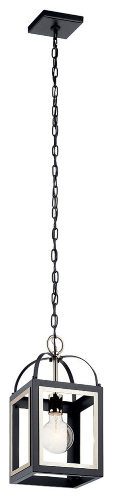 Kichler 52030BK One Light Pendant, Black Finish