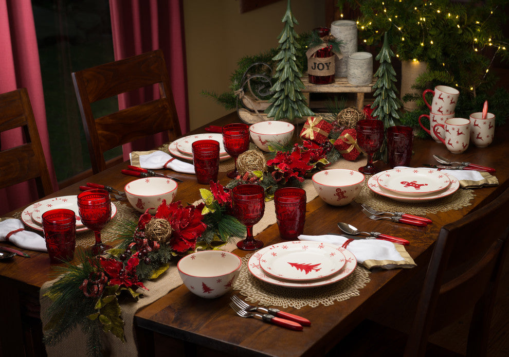 Euro Ceramica Winterfest 16 Piece Dinnerware Set