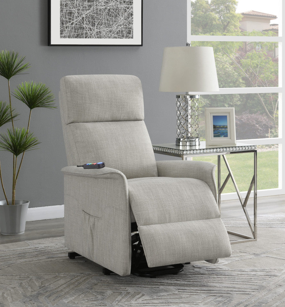 Power Lift Massage Chair with Storage Pocket, Beige
