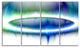 Beautiful Blue Northern Lights, Abstract Canvas Art Print, 48"x28", 4 Panels