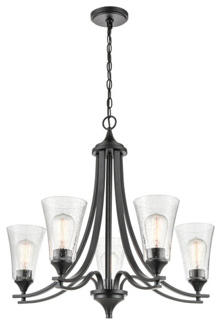 Natalie Collection 5 Light 27.75" Chandelier Matte Black