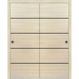 Bypass Doors 84 x 80 | Planum 0015 Natural Veneer with  | Sturdy Rails