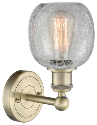 Edison Belfast 1-Light 6" Sconce, Antique Brass, Clear Crackle