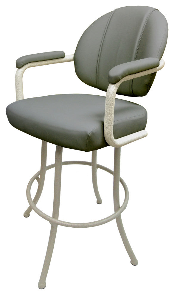M-70 Swivel Stool With Metal Frame, Gray, Beige, 34"