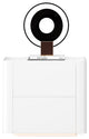 Modern Night Stand with Human Induction Atmosphere Lamp, White, No Wireless Charging