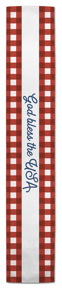 God Bless the USA Buffalo Check 16x90 Table Runner