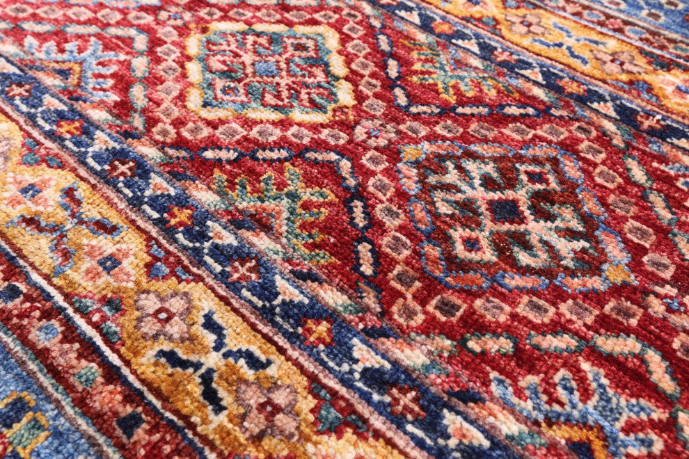 5' 8" X 8' 0" Hand Knotted Super Kazak Khorjin Wool Rug Q10450
