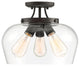 3-Light Semi-Flush Mount, English Bronze