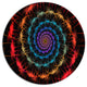 Red Blue Abstract Spiral Flower, Abstract Disc Metal Artwork, 36"