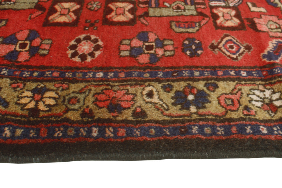 Fine Vintage Distressed Shepard Rust/Brown Runner, 3'6x9'9