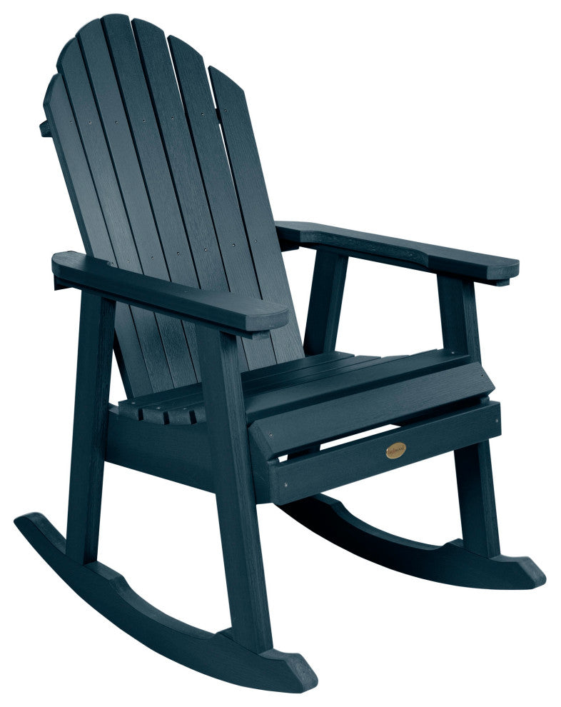Hamilton Rocking Chair, Weathered Acorn, Federal Blue