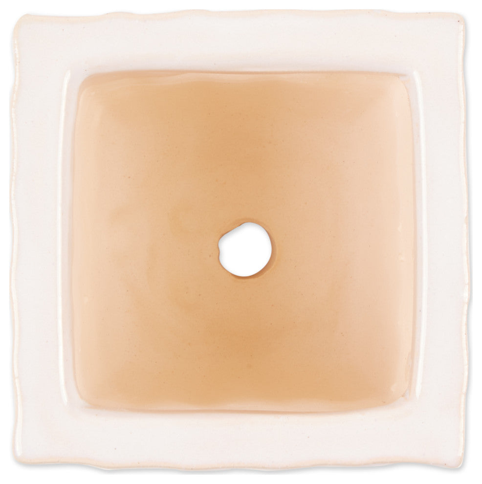 White Square Ceramic Small Planter (Set of 3)