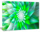 Large Green Alien Fractal Flower, Floral Canvas Art Print, 20"x12"