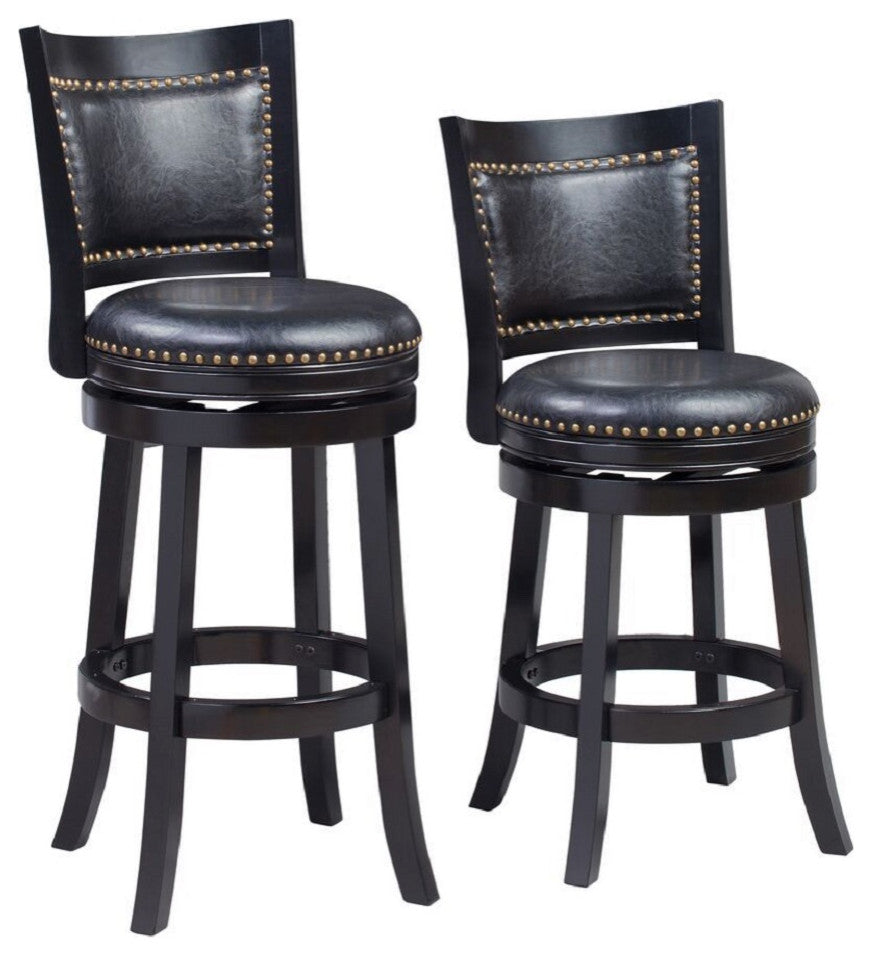 Bristol Swivel Stool, 29" Bar Height Stool, Black